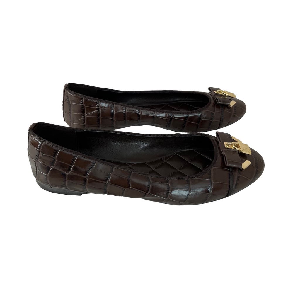 Croco Leather Ballerinas